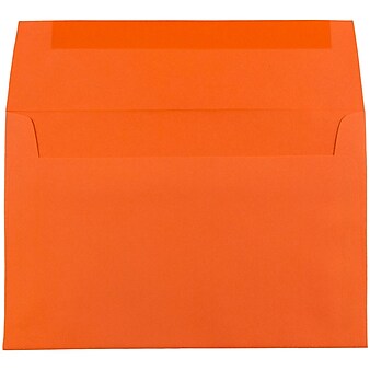 JAM Paper® A7 Colored Invitation Envelopes, 5.25 x 7.25, Orange Recycled, 25/Pack (95666)