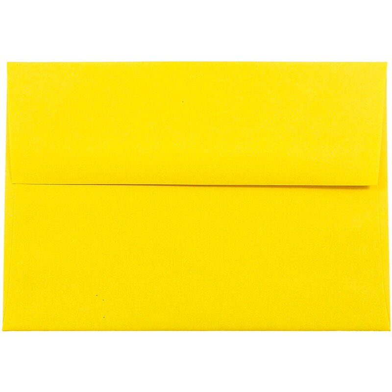 JAM Paper A7 Colored Invitation Envelopes, 5.25 x 7.25, Yellow Recycled, 25/Pack (96326) image 1