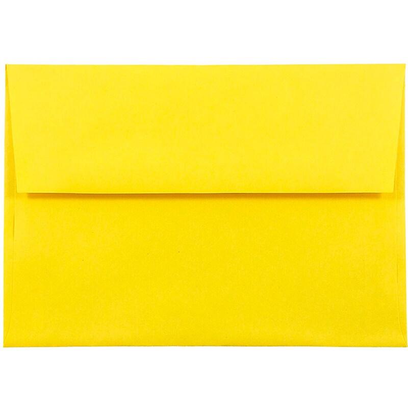 JAM Paper A8 Colored Invitation Envelopes, 5.5 x 8.125, Yellow Recycled, 50/Pack (96334I) image 1