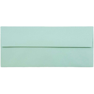 JAM PAPER #10 Policy Business Premium Envelopes Aqua Blue 50/Pack 4 1/8 x 9 1/2