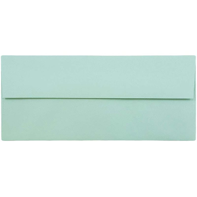 JAM Paper #10 Business Envelope, 4 1/8" x 9 1/2", Aqua Blue, 25/Pack (1523976) image 1