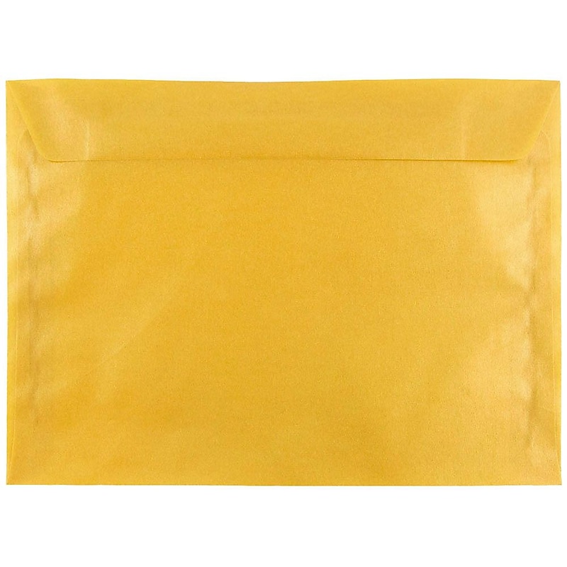 JAM Paper 9 x 12 Booklet Translucent Vellum Envelopes, Gold, 25/Pack (1592176) image 1