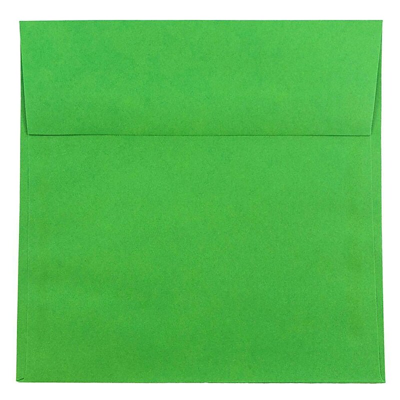 JAM Paper 8.5 x 8.5 Square Colored Invitation Envelopes, Green Recycled, Bulk 250/Box (2792295H) image 1