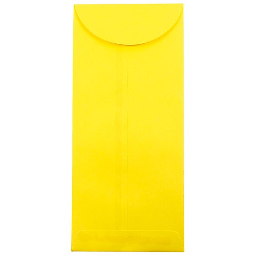 JAM Paper® 14 Policy Business Colored Envelopes, 5 x 11.5, Yellow