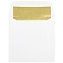 JAM Paper 6 x 6 Square Foil Lined Invitation Envelopes, White with Gold Foil, 25/Pack (3244689)~#|#~m003904849_sc7