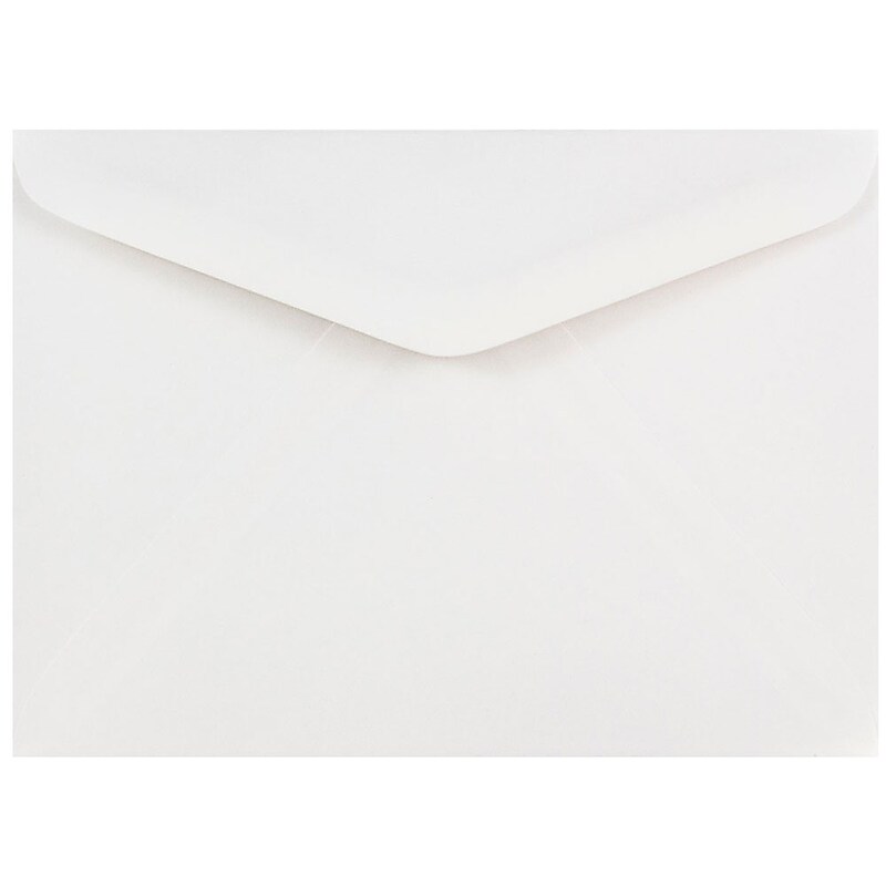 JAM Paper A7 Invitation Envelopes with V-Flap, 5.25 x 7.25, White, Bulk 250/Box (4023210H) image 1