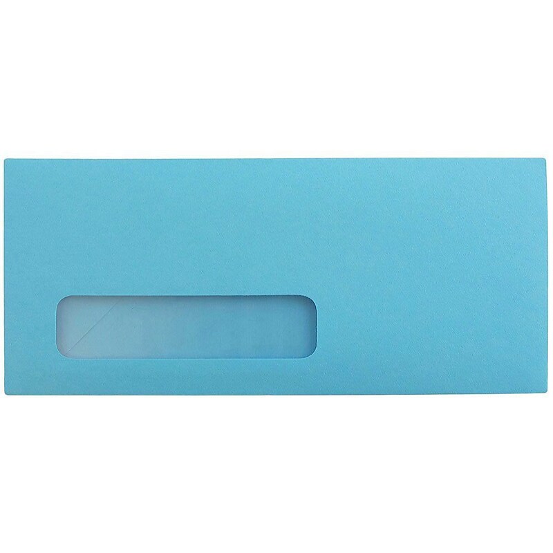 JAM Paper Clasp #10 Window Envelope, 4 1/8" x 9 1/2", Blue, 500/Pack (5156476H) image 1
