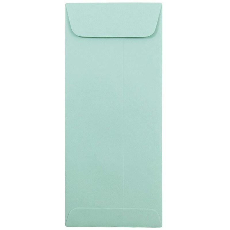 JAM Paper #10 Policy Business Envelopes, 4 1/8" x 9 1/2", Aqua Blue, 25/Pack (21520986) image 1
