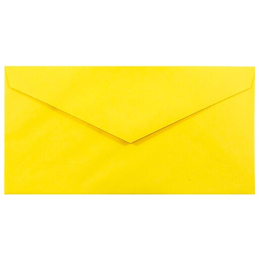 JAM Paper® Monarch Colored Envelopes, 3.875 x 7.5, Yellow Recycled