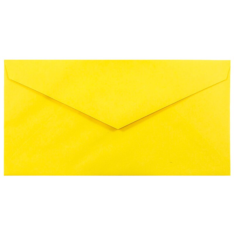 JAM Paper Monarch Colored Envelopes, 3.875 x 7.5, Yellow Recycled, 25/Pack (34097577) image 1
