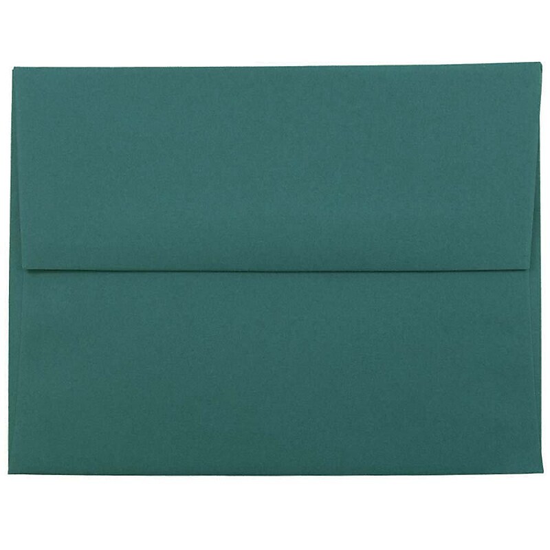 JAM Paper A2 Invitation Envelopes, 4.375 x 5.75, Teal, 25/Pack (124823544) image 1