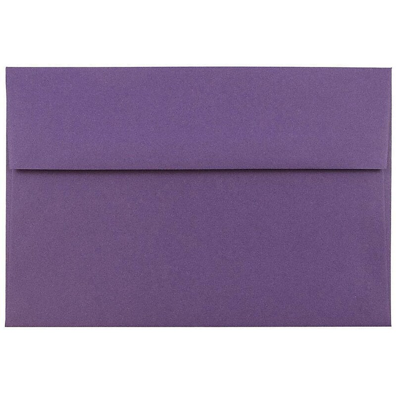 JAM Paper A7 Invitation Envelopes, 5.25 x 7.25, Dark Purple, 25/Pack (563912508) image 1