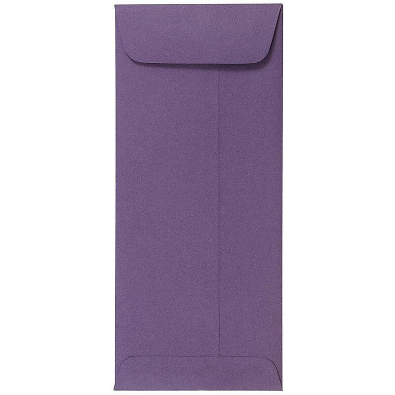 JAM Paper Open End #10 Currency Envelope, 4 1/8" x 9 1/2", Dark Purple, 50/Pack (563912518I) image 1