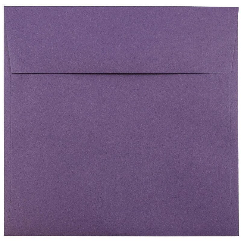 JAM Paper 8.5 x 8.5 Square Invitation Envelopes, Dark Purple, 50/Pack (563912527I) image 1