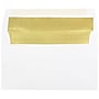 JAM Paper A10 Foil Lined Invitation Envelopes, 6 x 9.5, White with Gold Foil, 25/Pack (900905660)~#|#~m003905018_sc7