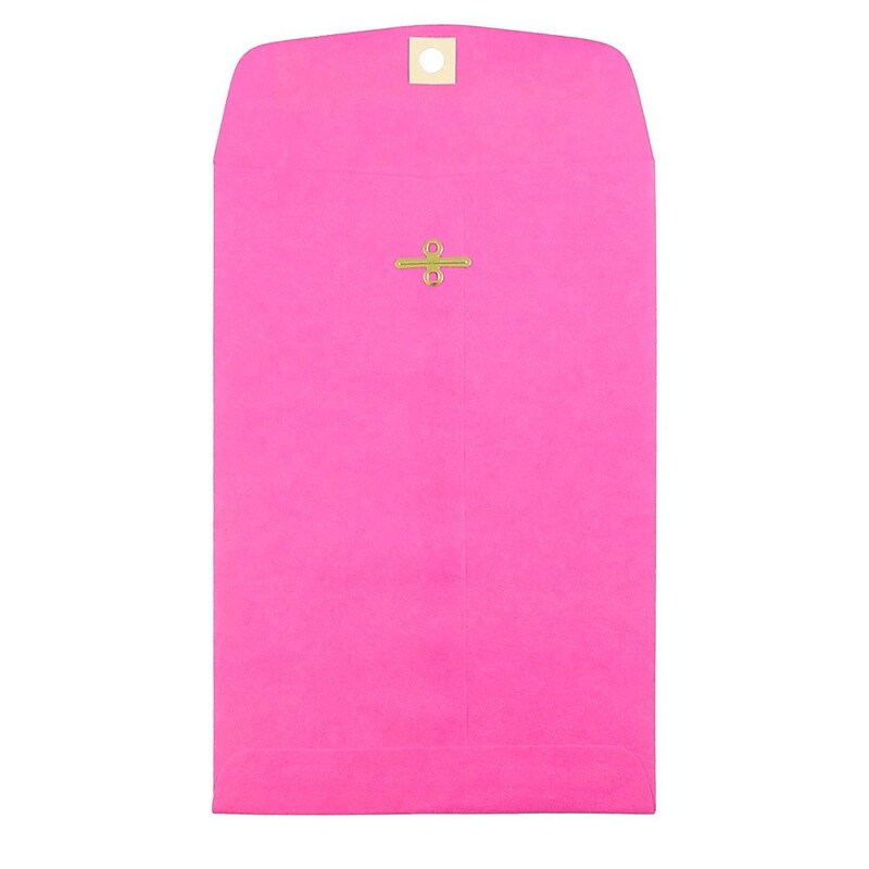 JAM Paper 6" x 9" Open End Catalog Colored Envelopes with Clasp Closure, Ultra Fuchsia Pink, 10/Pack (900909024B) image 1