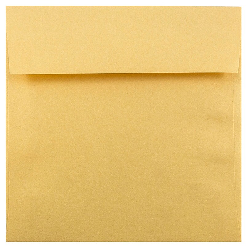 JAM Paper 6.5 x 6.5 Square Metallic Invitation Envelopes, Stardream Gold, 25/Pack (GCST508) image 1
