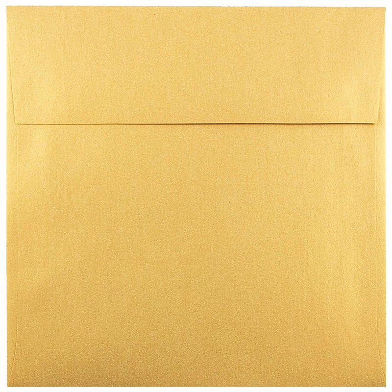 JAM Paper 6 x 6 Square Metallic Invitation Envelopes, Stardream Gold, 25/Pack (GCST510) image 1