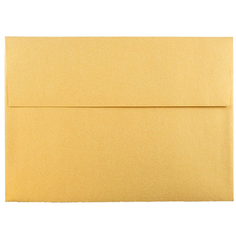JAM Paper A7 Metallic Invitation Envelopes, 5.25 x 7.25, Stardream Gold, 25/Pack (GCST708) image 1