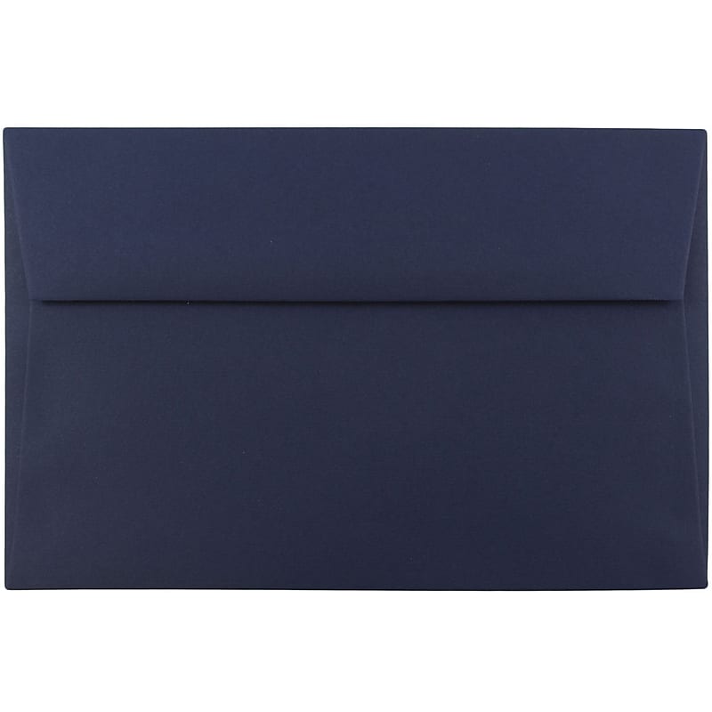 JAM Paper A9 Invitation Envelopes, 5 3/4" x 8 3/4", Navy Blue, 1000/Carton (LEBA792B) image 1
