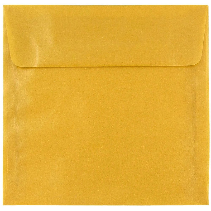JAM Paper 6 x 6 Square Translucent Vellum Invitation Envelopes, Gold, 25/Pack (PACV577) image 1