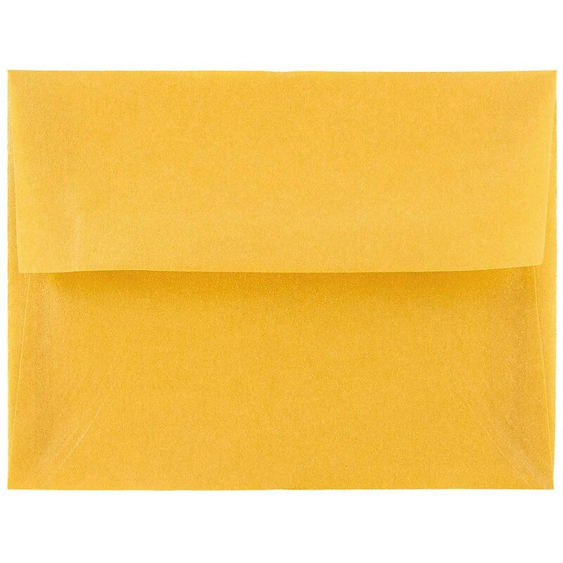 JAM Paper A2 Translucent Vellum Invitation Envelopes, 4.375 x 5.75, Gold, Bulk 250/Box (PACV617H) image 1