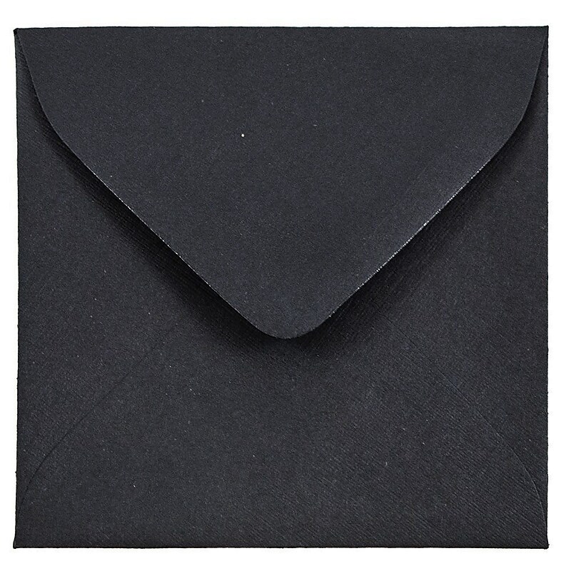 JAM Paper 3.125 x 3.125 Mini Square Invitation Envelopes, Black Linen, Bulk 1000/Carton (V01200B) image 1