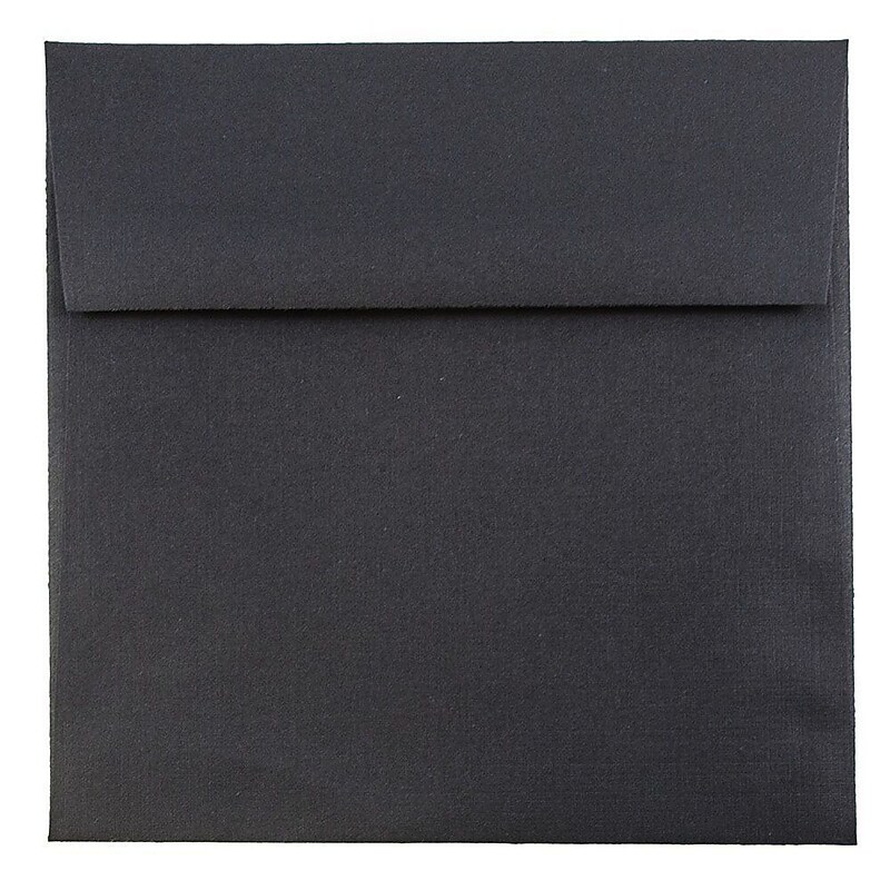 JAM Paper 5.5 x 5.5 Square Invitation Envelopes, Black Linen, Bulk 1000/Carton (V01210B) image 1