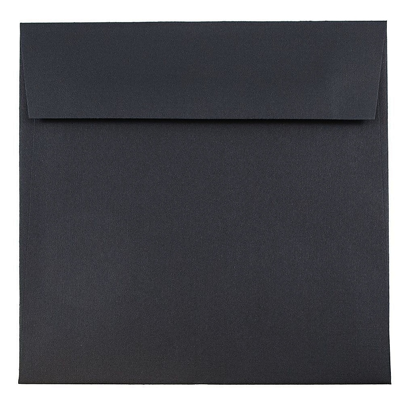 JAM Paper 6.5 x 6.5 Square Invitation Envelopes, Black Linen, Bulk 250/Box (V01211H) image 1