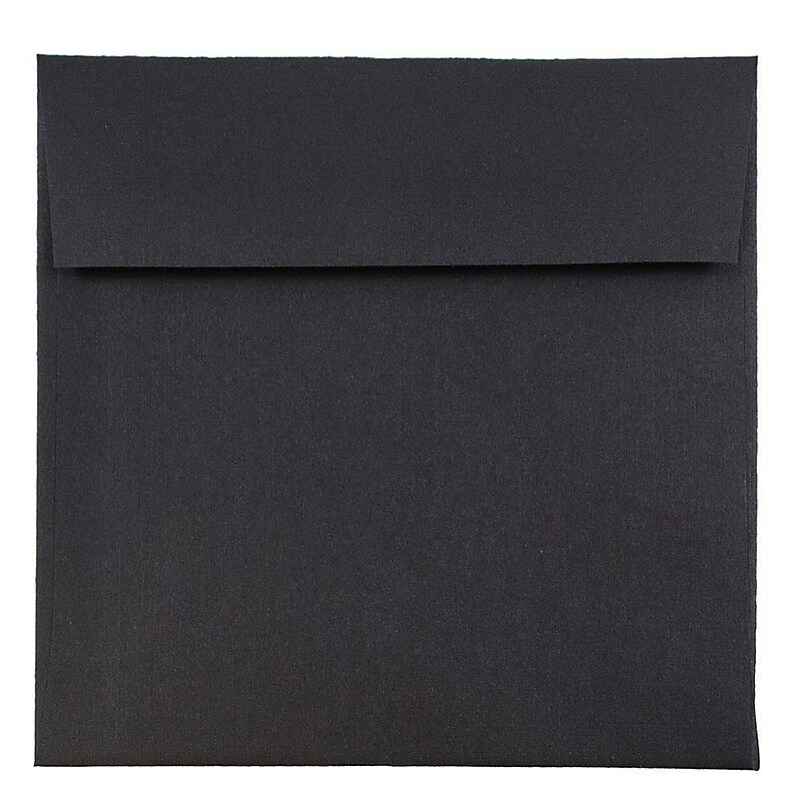JAM Paper 6 x 6 Square Invitation Envelopes, Black Linen, 25/Pack (V01212) image 1