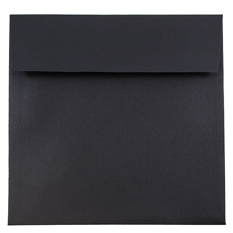 JAM Paper 7.5 x 7.5 Square Invitation Envelopes, Black Linen, Bulk 250/Box (V01213H) image 1