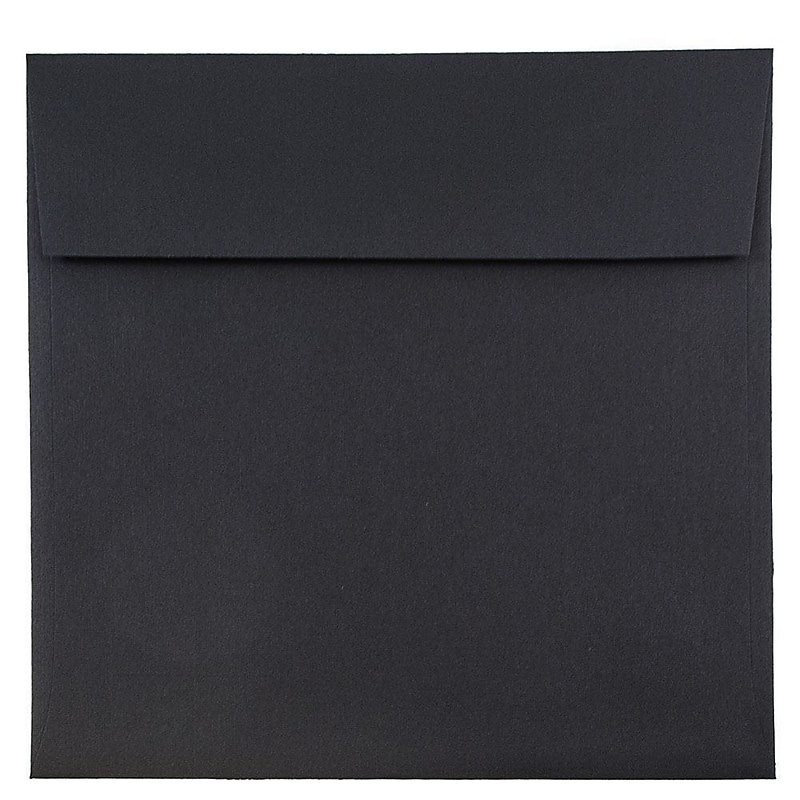 JAM Paper 9 x 9 Square Invitation Envelopes, Black Linen, 25/Pack (V01215) image 1