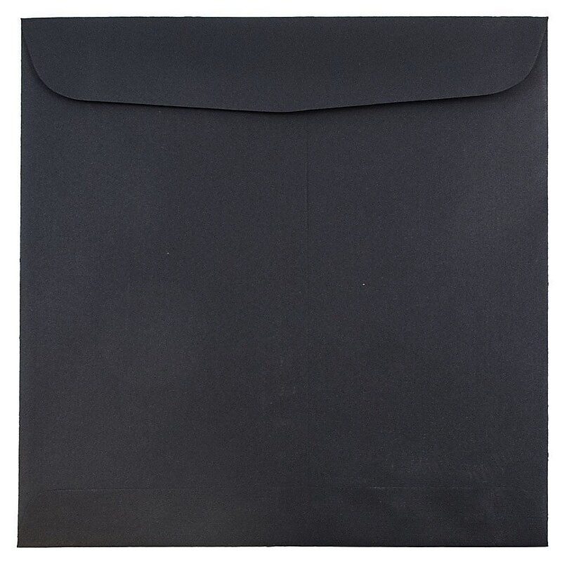 JAM Paper 9.5 x 9.5 Square Invitation Envelopes, Black Linen, 25/Pack (V01216) image 1