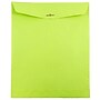 JAM Paper 10" x 13" Open End Catalog Colored Envelopes with Clasp Closure, Ultra Lime Green, 10/Pack (V0128186B)~#|#~m003905237_sc7