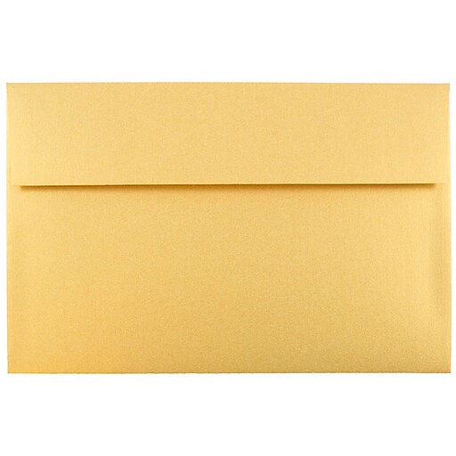 JAM Paper® A10 Metallic Invitation Envelopes, 6 x 9.5, Stardream Gold ...