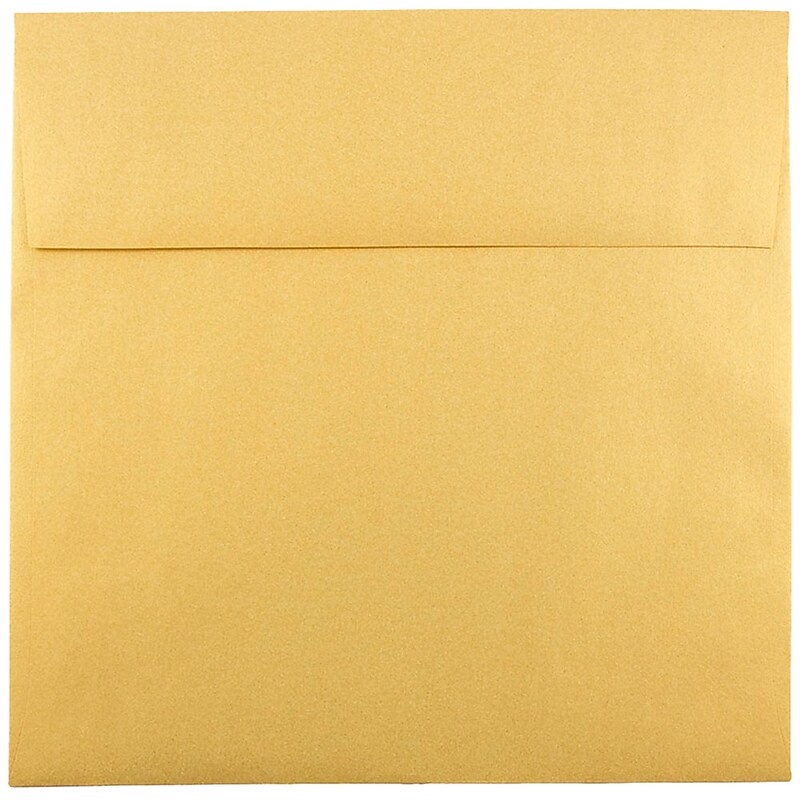 JAM Paper 8.5 x 8.5 Square Metallic Invitation Envelopes, Stardream Gold, 50/Pack (V018319I) image 1