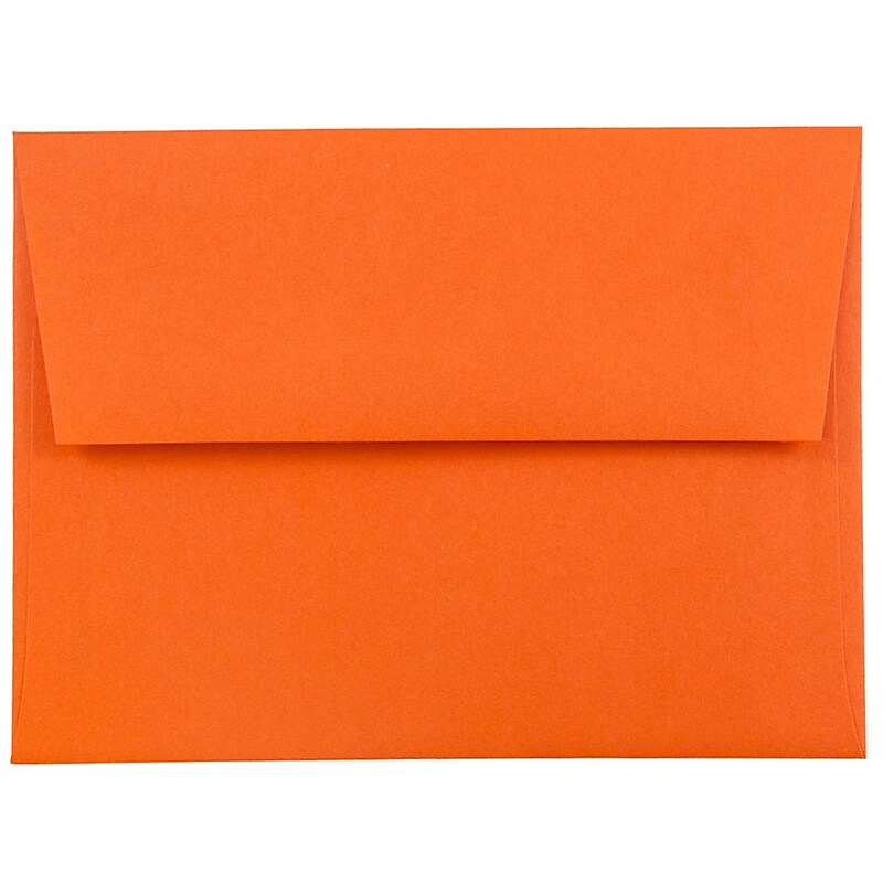 JAM Paper A2 Colored Invitation Envelopes, 4.375 x 5.75, Orange Recycled, 50/Pack (WDBH602I) image 1
