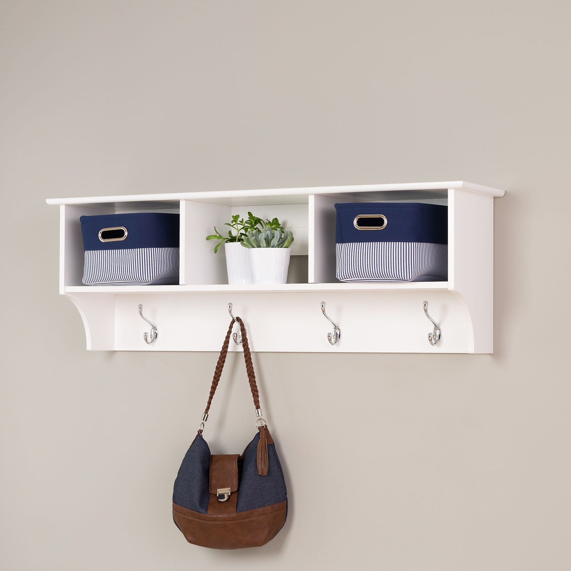 Prepac Sonoma Entryway Cubbie Shelf, 48″ x 11.5″, White Sansujyuku sansujyuku.com