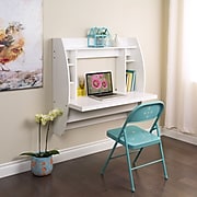 Prepac 42" Wall Mounted Floating Desk with Storage, White (WEHW-0200-1)