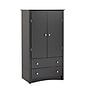 Prepac™ Sonoma Composite Wood 2 Drawer Armoire, Black~#|#~m003905418_sc7