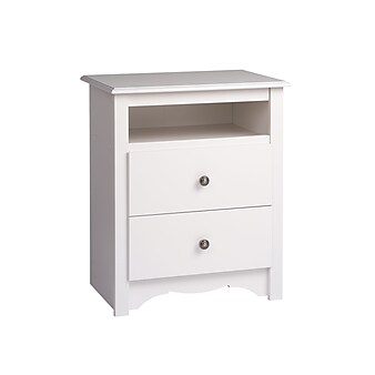 Prepac™ 28" Monterey Tall 2 Drawer Nightstand With Open Shelf, White