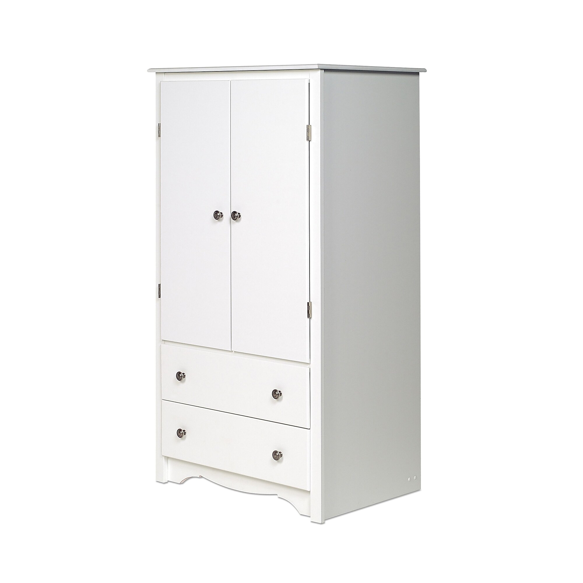 Prepac Monterey Composite Wood 2 Door 2 Drawer Armoire, White Sansujyuku sansujyuku.com