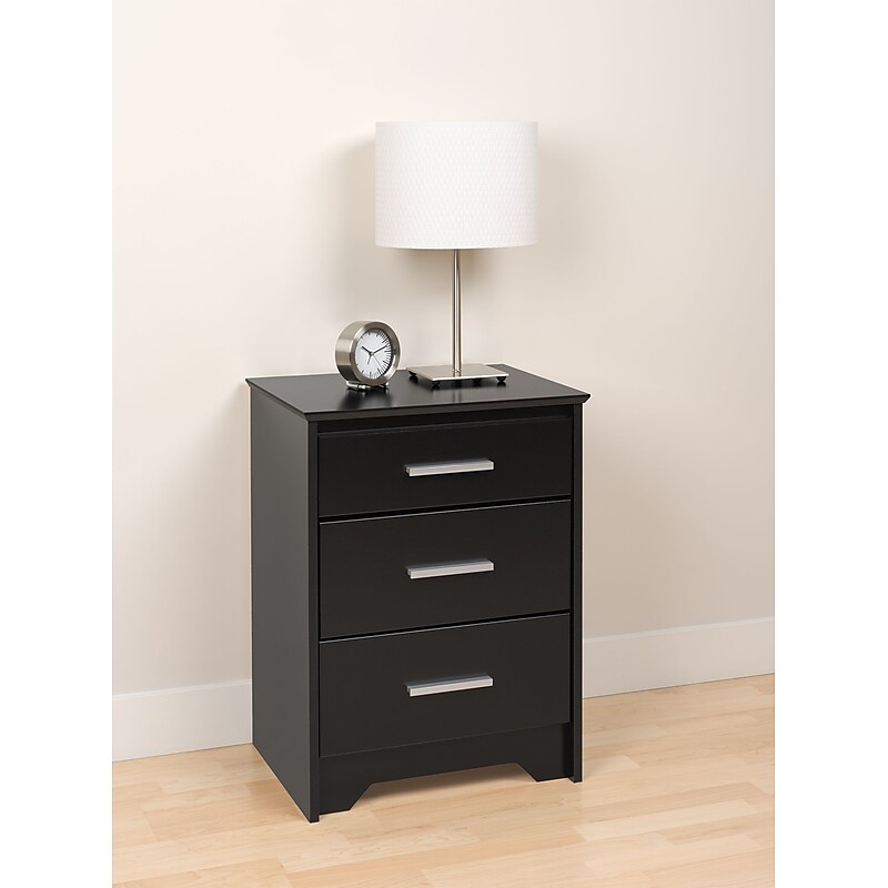 Prepac™ 27" Coal Harbor 3 Drawer Tall Nightstand, Black image 1