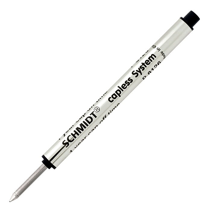 Schmidt 8126 Long Capless Rollerball Refill Fine Point 0.6mm, Black, 2 Pack Blis