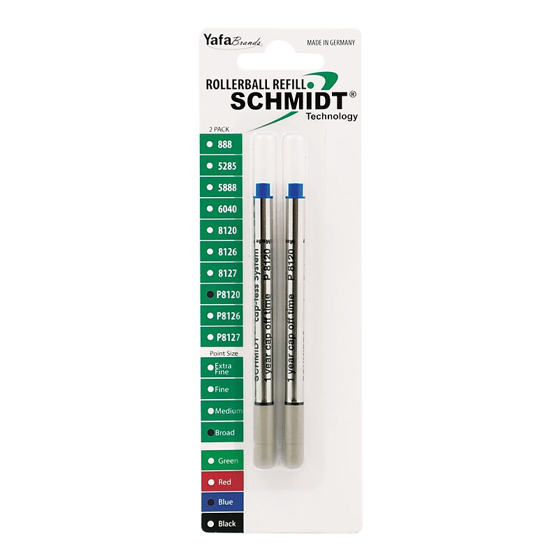 Schmidt P8120 Short Capless Rollerball Refill, Broad, Blue, 2 Pack (SC58134) image 1