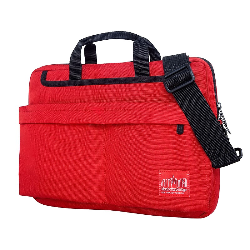 Manhattan Portage Convertible 13" Fabric Water Resistant Laptop Bag, Red (1731 RED) image 1