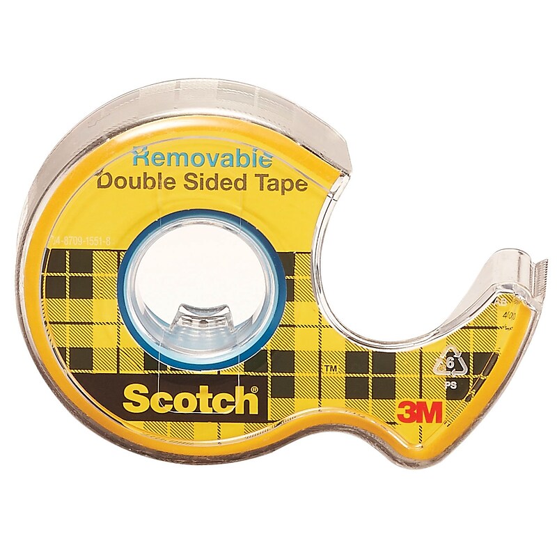 Scotch Removable Double Sided Tape, 3/4" x 5.55 yds., Clear, 12/Bundle (MMM238) image 1
