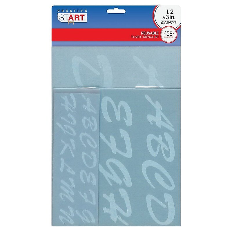 Cosco® Reuseable Stencil Kit, 1" 2" and 3", Transparent Plastic (90310) image 1