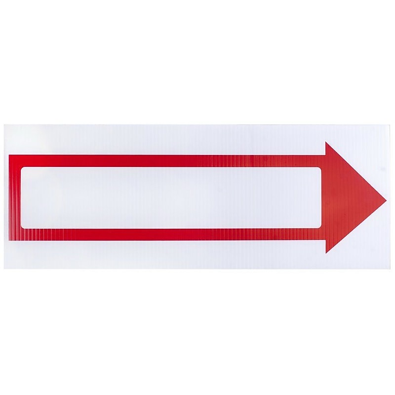 Cosco Stake Sign, 6" x 17", Blank White with Printed Red Arrow (098056) image 1