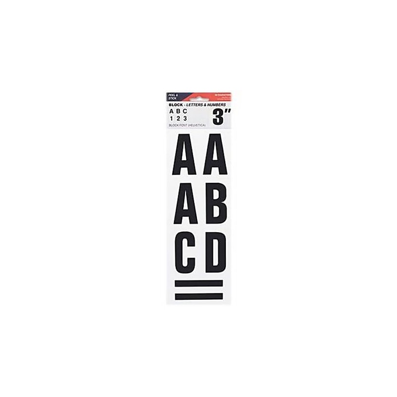 Cosco 3" Self-adhesive Letters and Numbers, Black, 64 Characters/Pack (098132) image 1